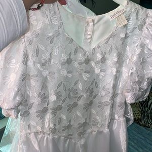 Size 16 girls white with lace detail dress